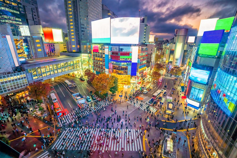 Aerial Shot of Shibuya Crossing